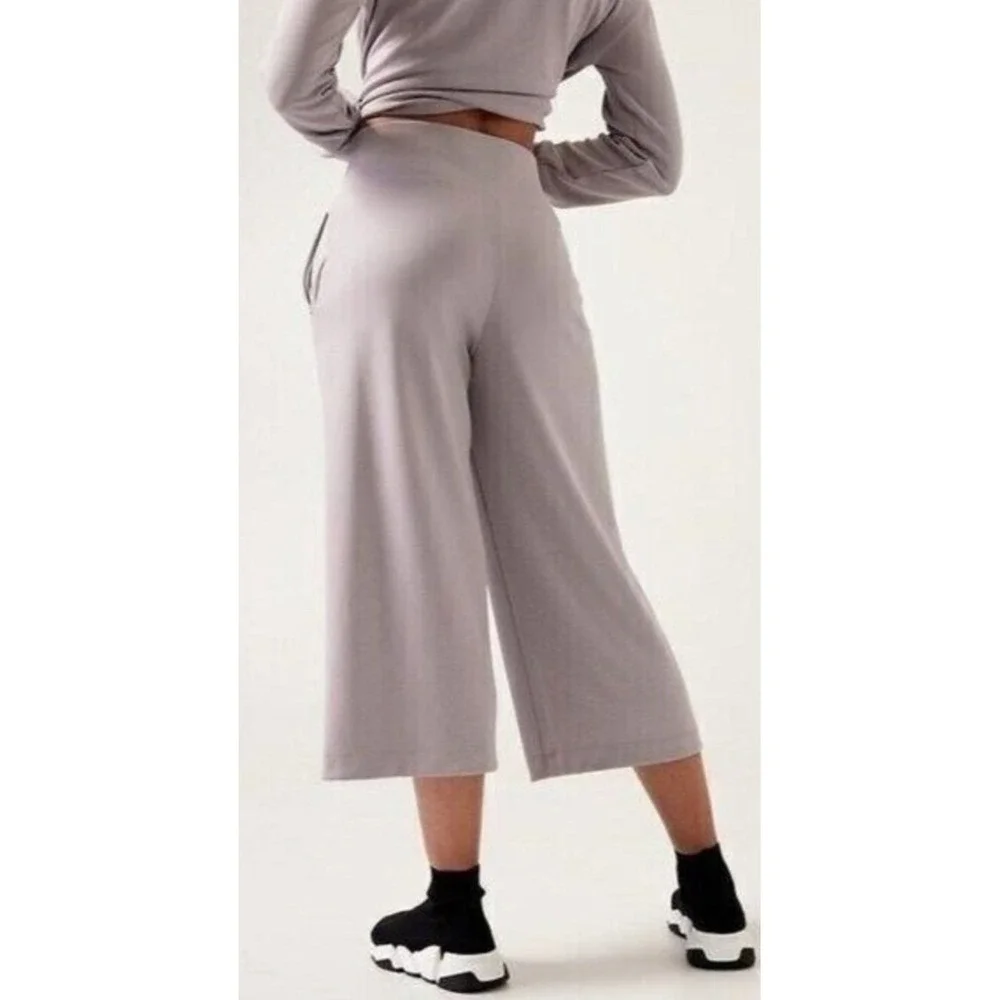 Athleta Seasoft Wide Leg Pant Crop Cropped Tinsel‎ Purple Gray XXS Modal 882621